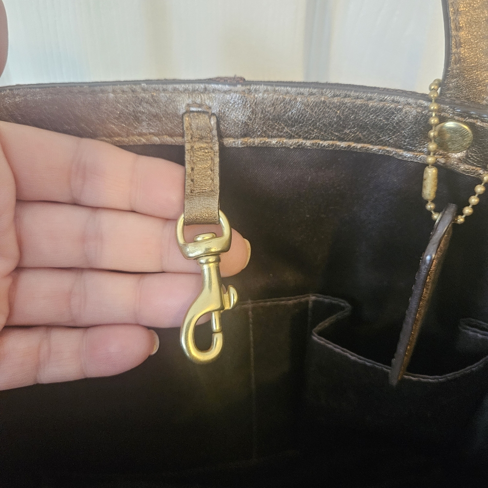 Coach Brown and Gold Tote Bag - Picture 12 of 14